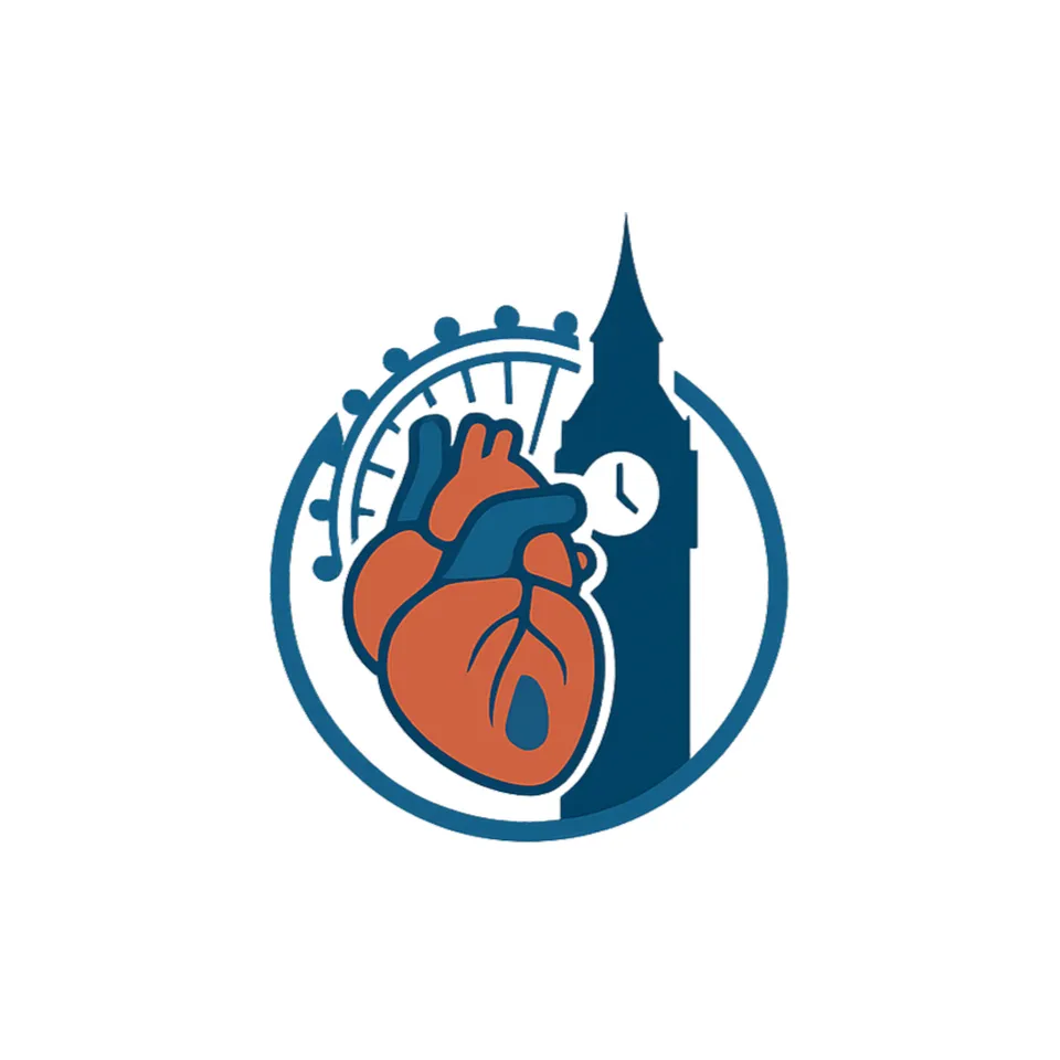 The FIMH 2027 logo, a heart inside a clock face beside Big Ben