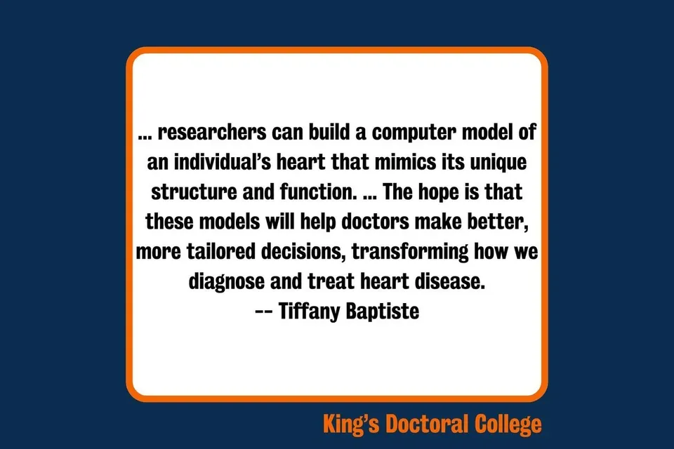 A quotation from Tiffany Baptiste's winning article, on a King's Doctoral College card